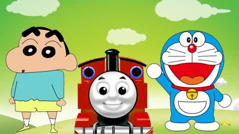 托马斯小火车与动漫角色: 托马斯和他的朋友们蜡笔小新