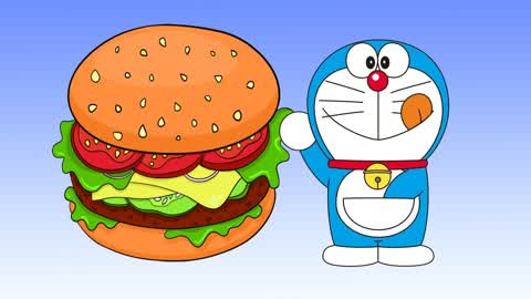 玩具哥哥欢乐世界: 哆啦a梦制作超级美味汉堡
