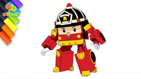 千千简笔画之卡通明星我最爱: 罗伊消防车简笔画