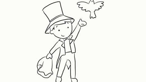 小林简笔画 卡通魔术师儿童亲子简笔画