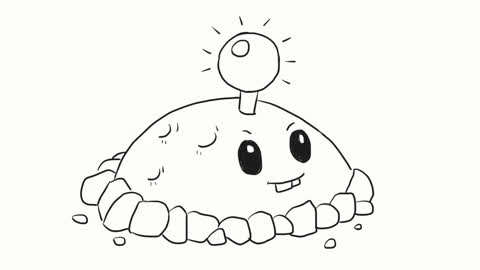 小林简笔画 植物大战僵尸土豆地雷简笔画