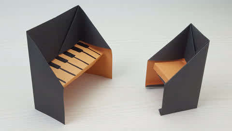 巧手姐姐 折纸大全 简单折纸教程:钢琴(乐器类)