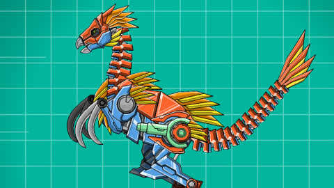 恐龙乐园小游戏【小娇baby】 组装机械镰刀龙游戏