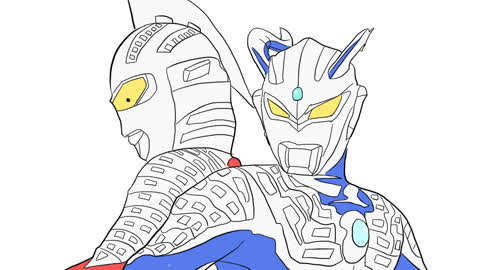 小林简笔画 赛文与赛罗奥特曼简笔画